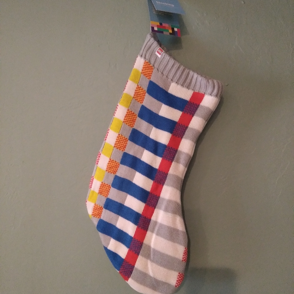 Lego x Target Knit Sweater 20" grey Christmas stocking